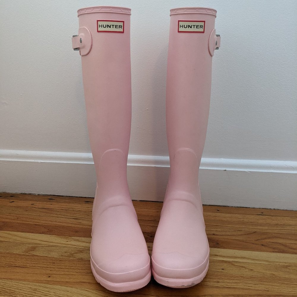 Hunter Langham Pink Original Tall Rain Boots Limited Edition Matte Pastel Pink 9